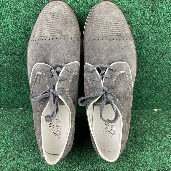 JOHNSTON & MURPHY Men Sneakers McGuffey Size 9 M Grey Cap-Toe Lace-Up